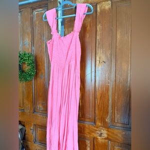 American Eagle Outfitters Pink Smocked Jumpsuit